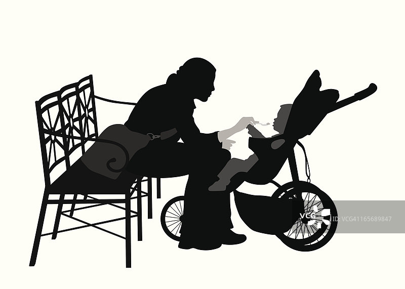 婴儿护理矢量剪影图片素材