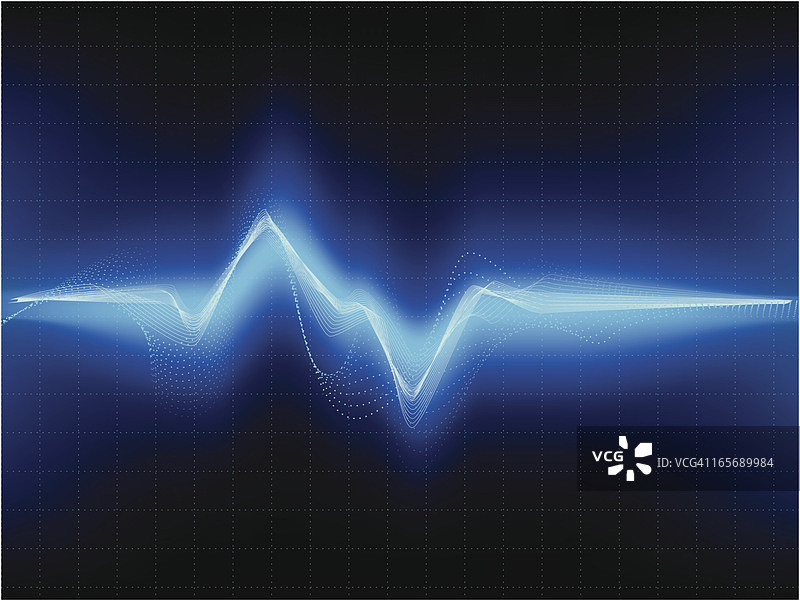 蓝色心电图风格设计图片素材