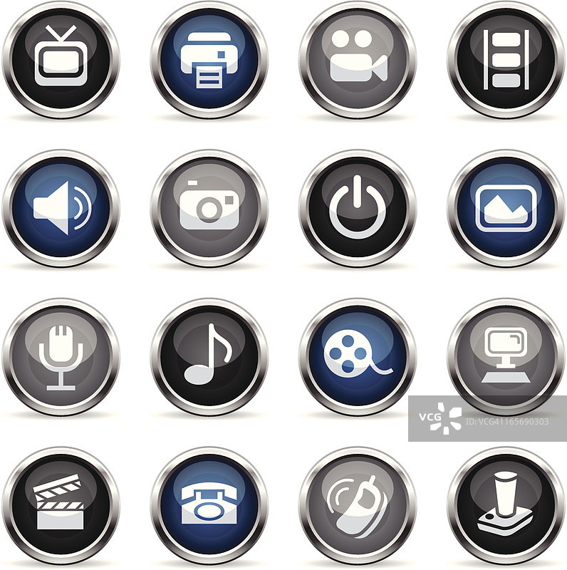 超级光泽图标-媒体图片素材