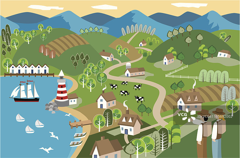 春季海滨风光图片素材