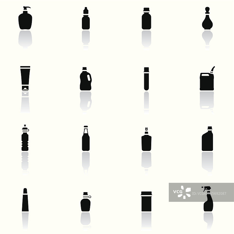 瓶子和容器图标集图片素材