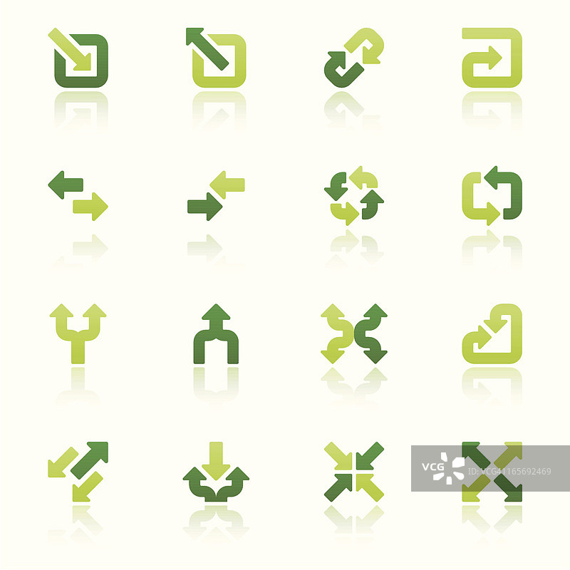 箭头符号图标集 II 清新反射图片素材