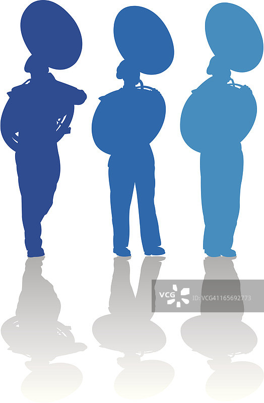 行进乐队低音萨克斯演奏者图片素材