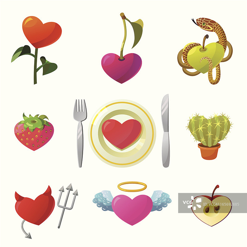 爱心合集图片素材