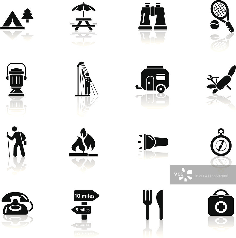 深黑色系|露营图标图片素材