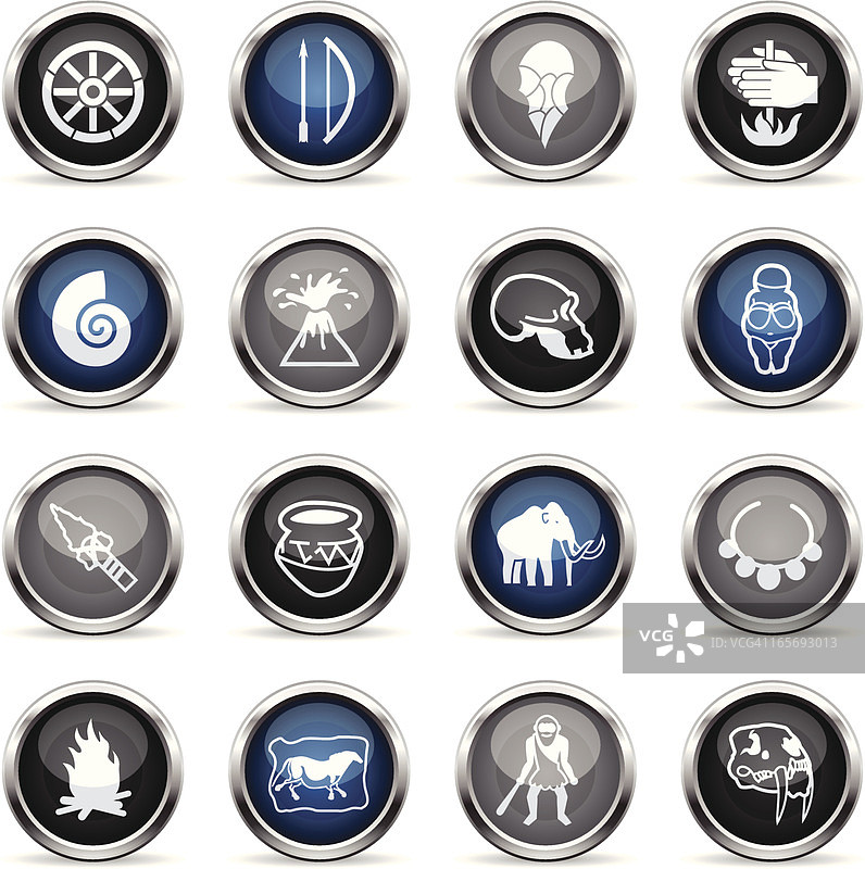 史前主题超光泽图标图片素材