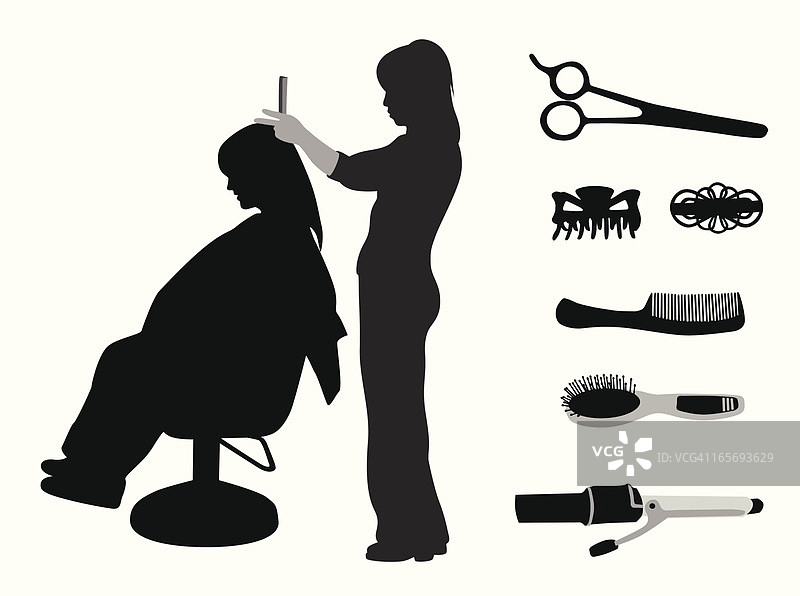 理发矢量剪影图片素材