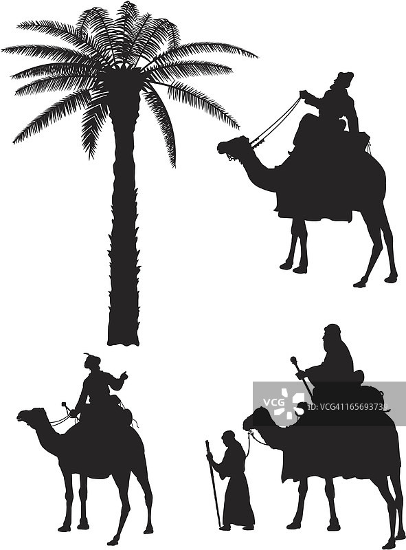 三王剪影图片素材