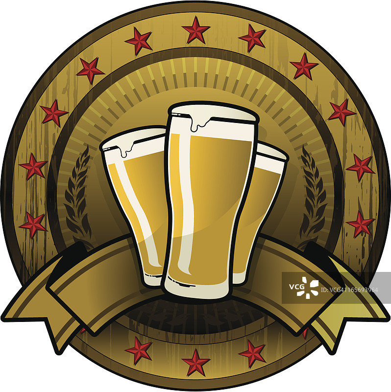 复古啤酒标签图片素材