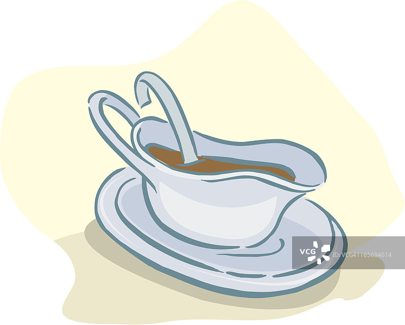 带勺肉汁船酱汁图片素材