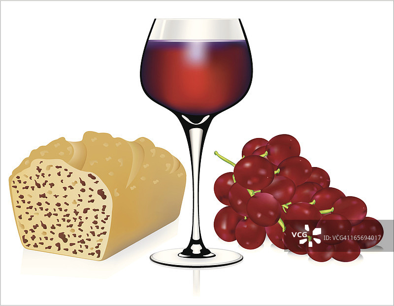 圣餐葡萄酒和面包图片素材