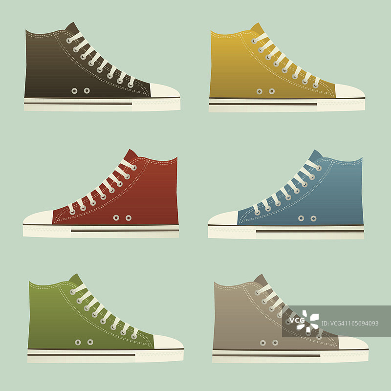 复古篮球鞋套装图片素材