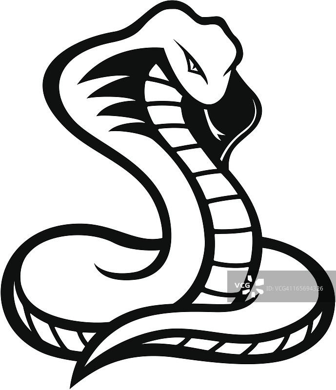 黑白蛇吉祥物图片素材