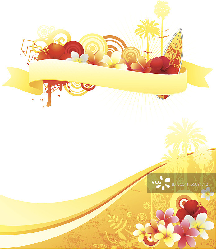 夏季页眉和页脚套装图片素材