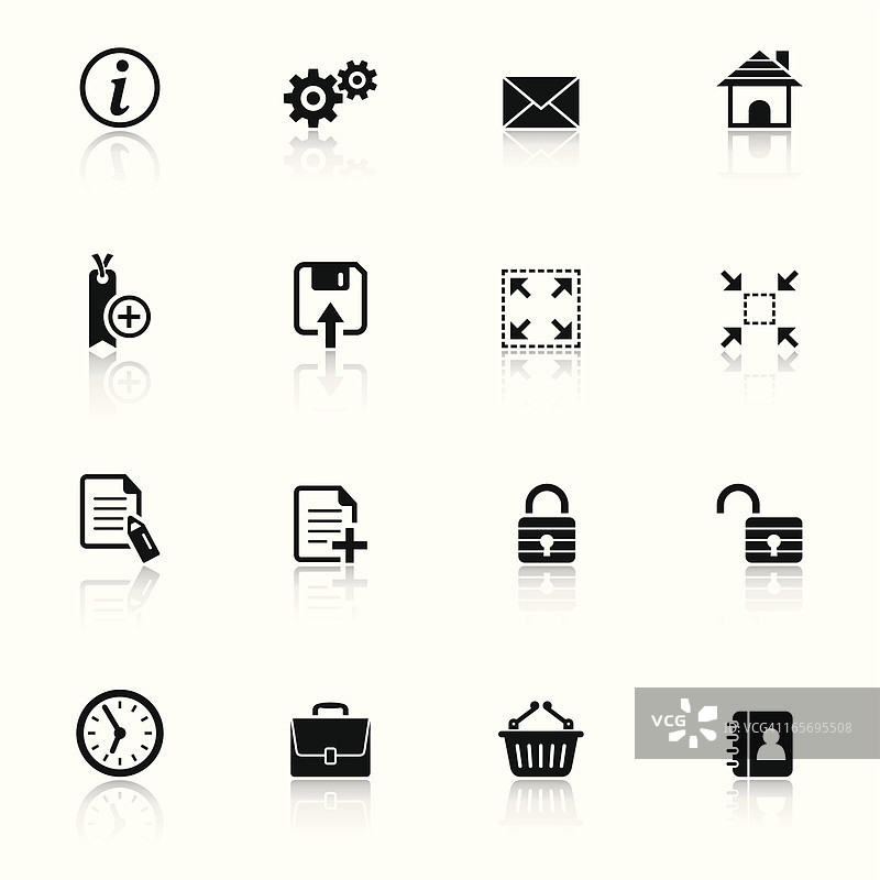 网页黑白图标集图片素材