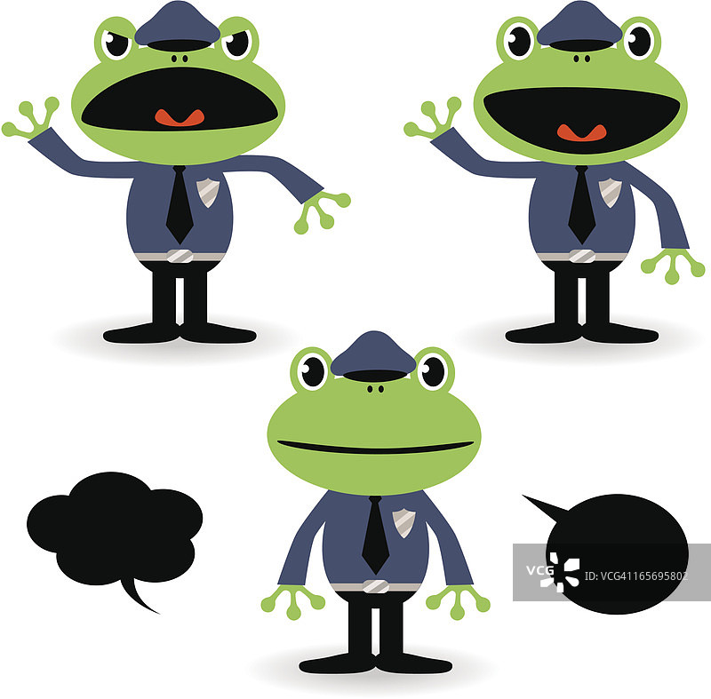 可爱的青蛙警察预防登革热图片素材