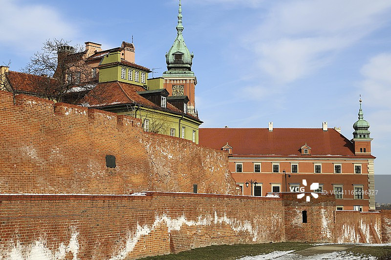 华沙老城墙和城堡图片素材