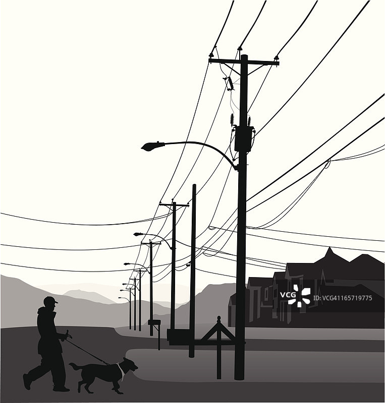 寒冷的早晨矢量剪影图片素材