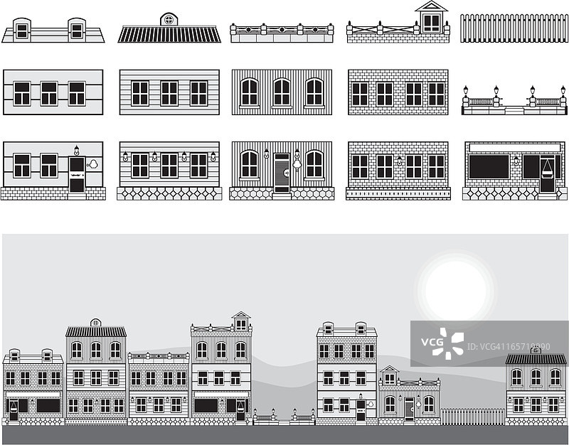 城市街道施工场景图片素材