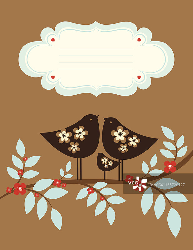 春天的鸟类家庭图片素材