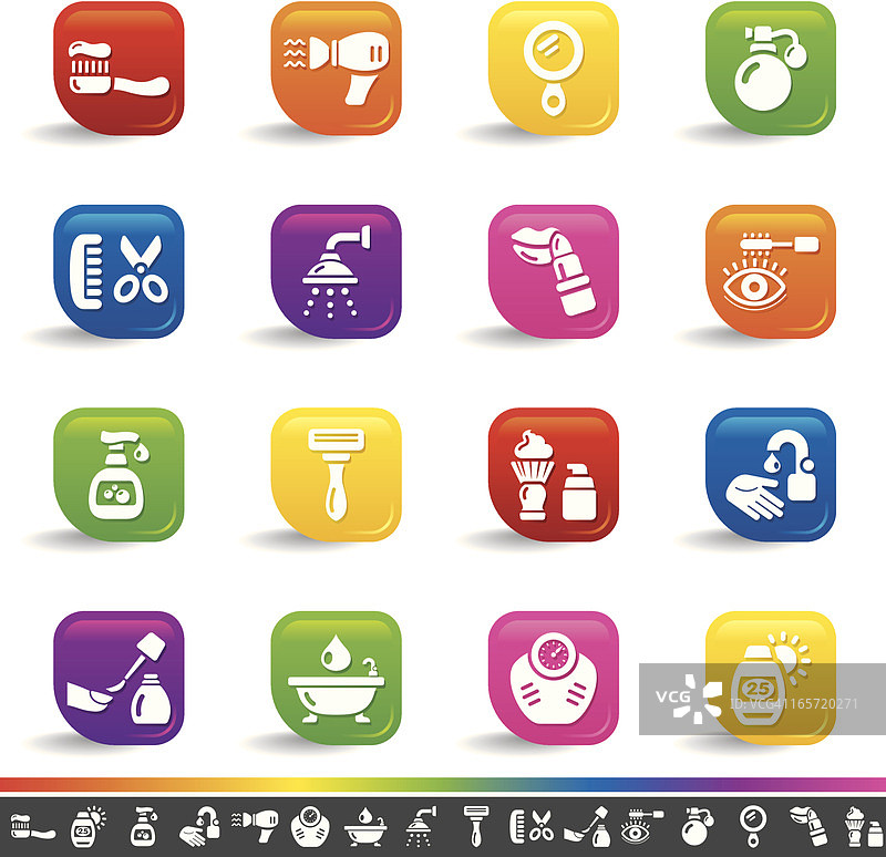 身体护理图标彩虹系列图片素材