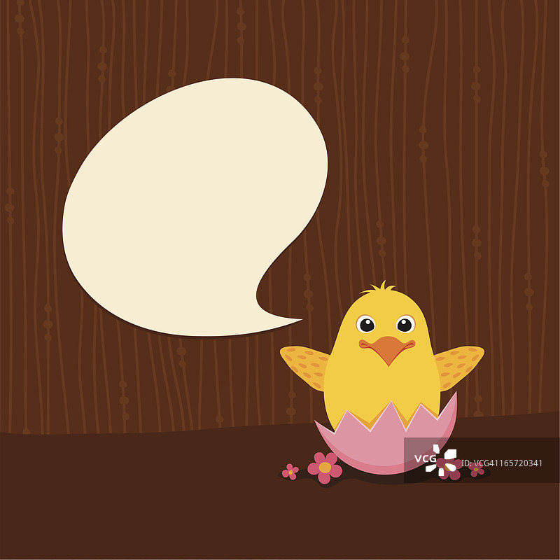 带有对话框的复活节小鸡图片素材