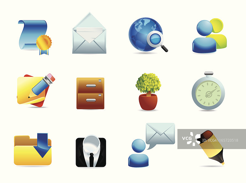 办公与商务图标集图片素材