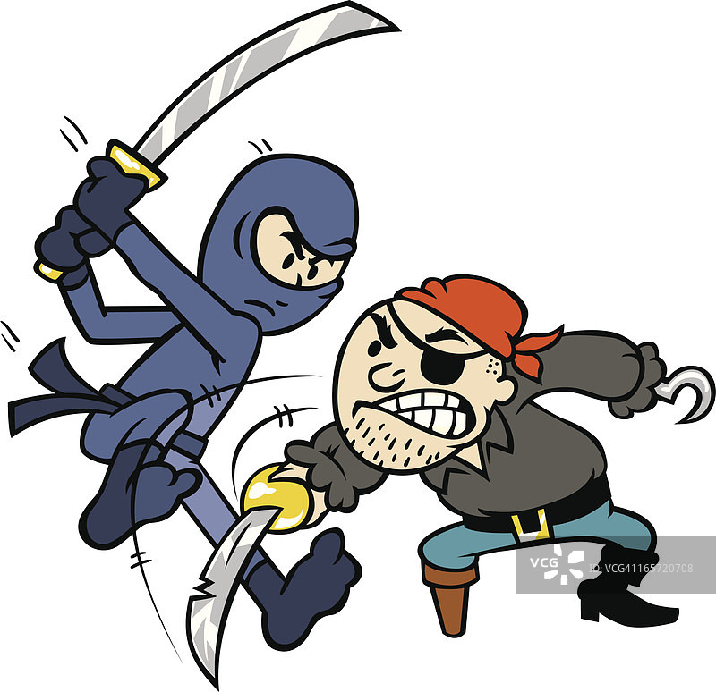 海盗对战忍者图片素材