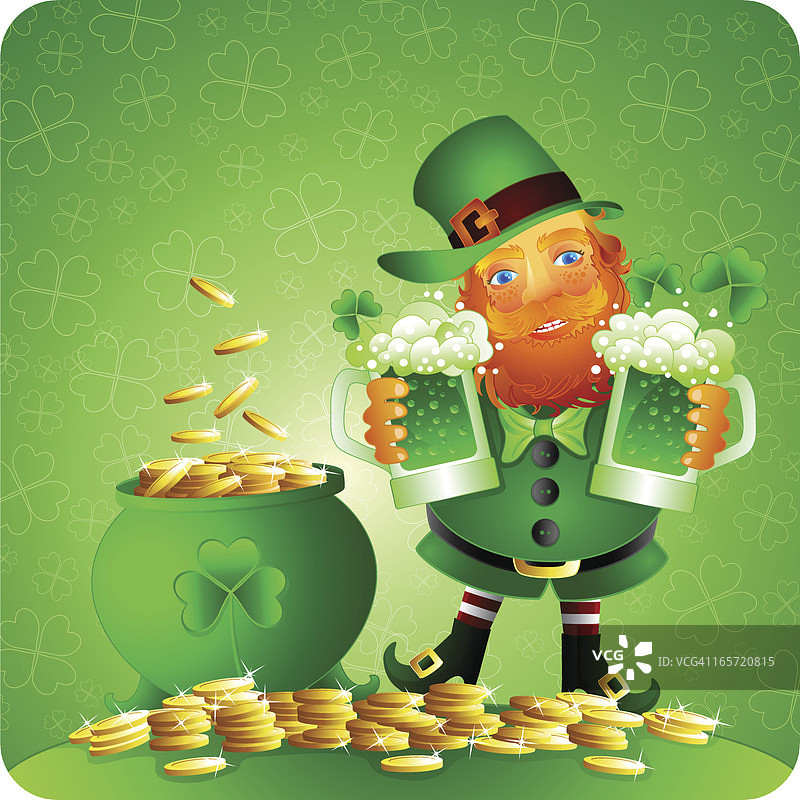 抱着一罐金子的妖精图片素材