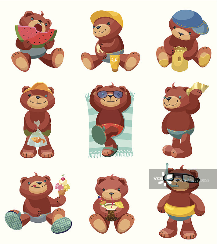 泰迪熊系列：夏日乐趣图片素材