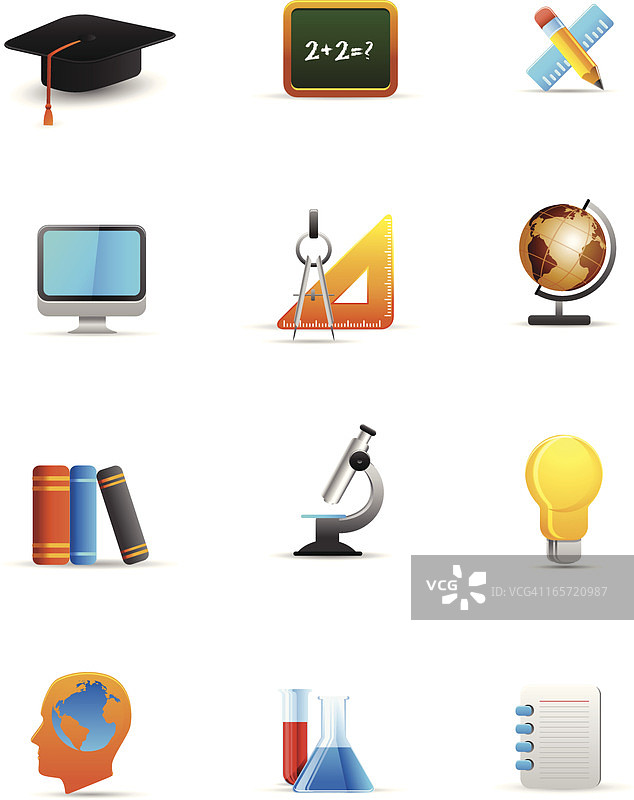 教育图标设置图片素材