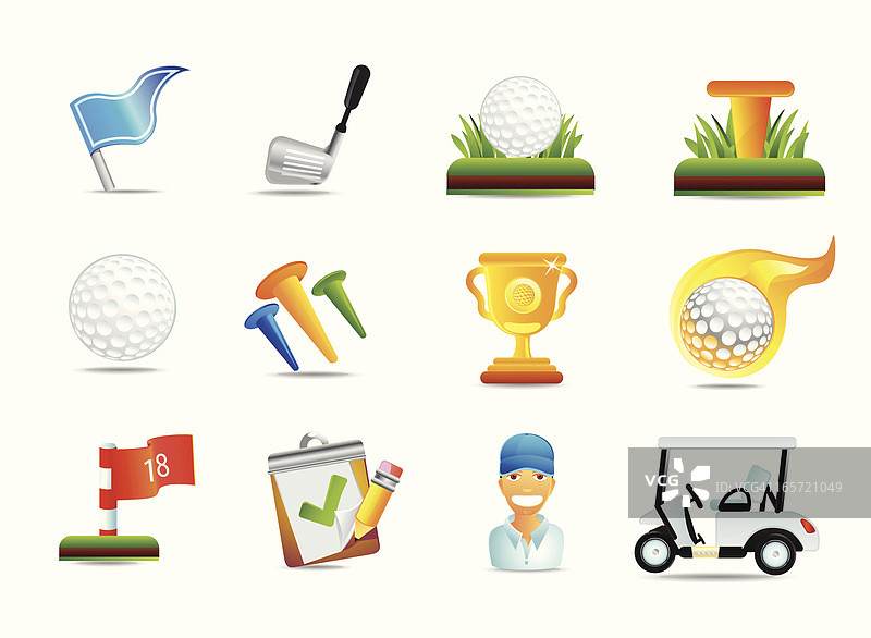 通用高尔夫图标图片素材