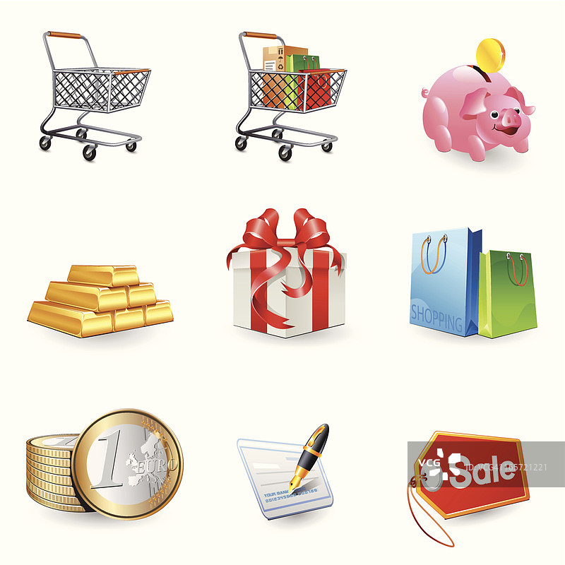 3D购物系列图标图片素材
