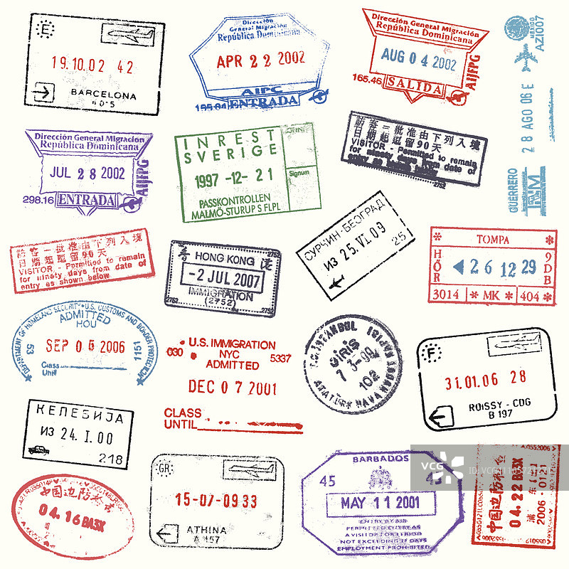 护照印章图片素材