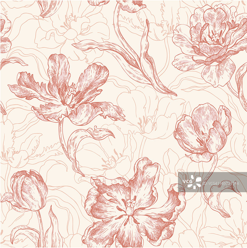 郁金香无缝图案图片素材