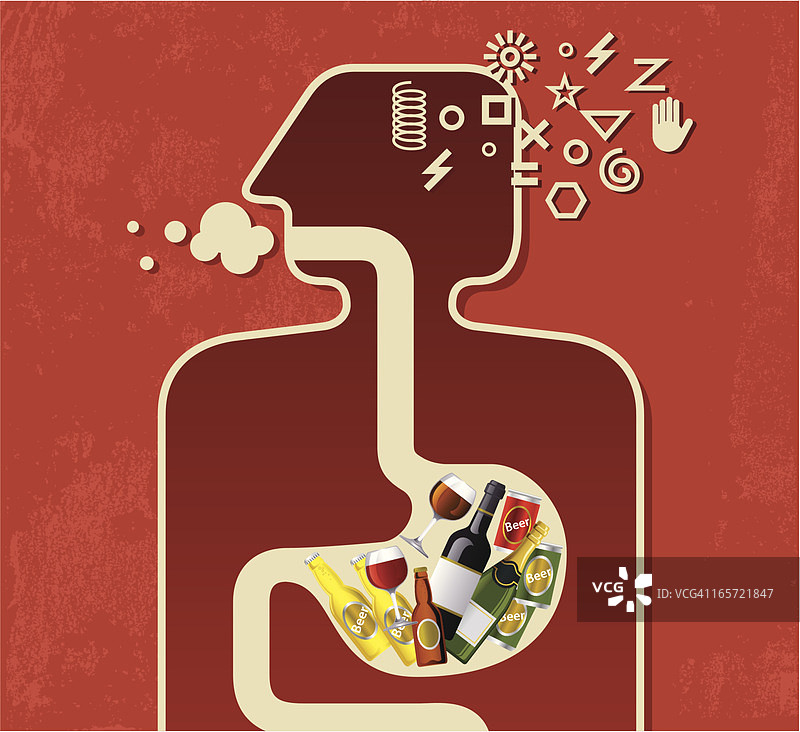 酒精性透明胃的抽象描述图片素材