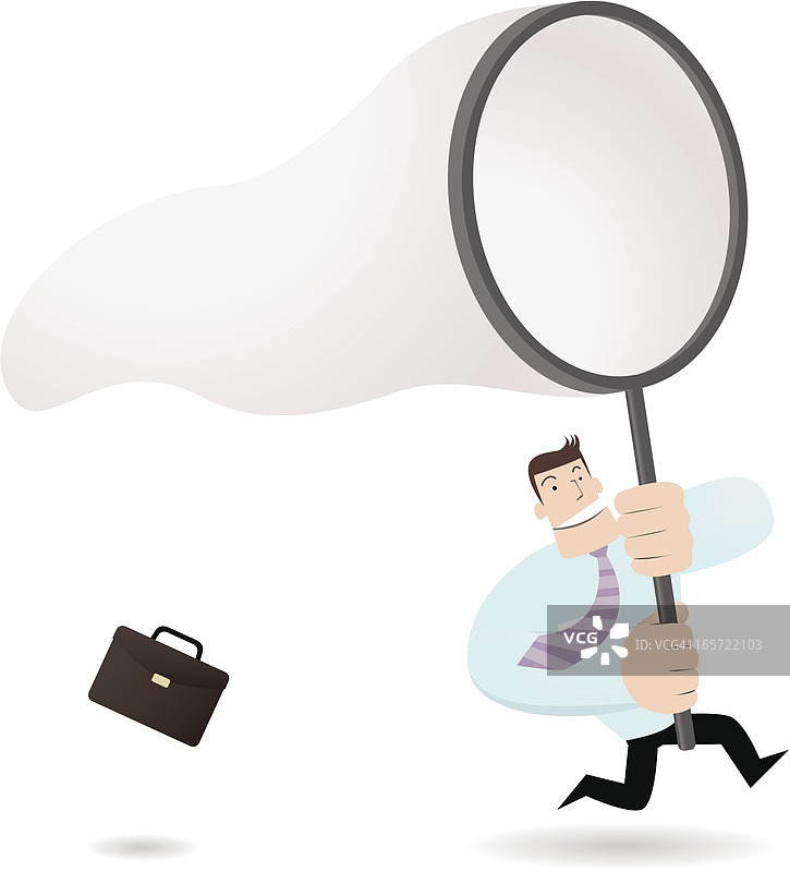 奔跑着试图抓住什么的商人图片素材