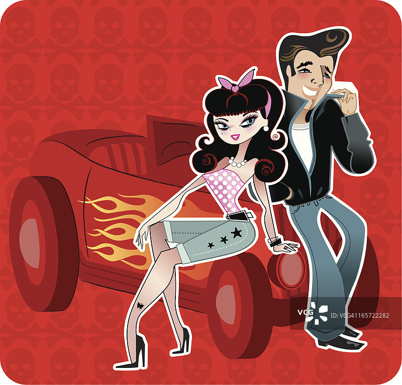 招贴画，润滑油工和改装车图片素材