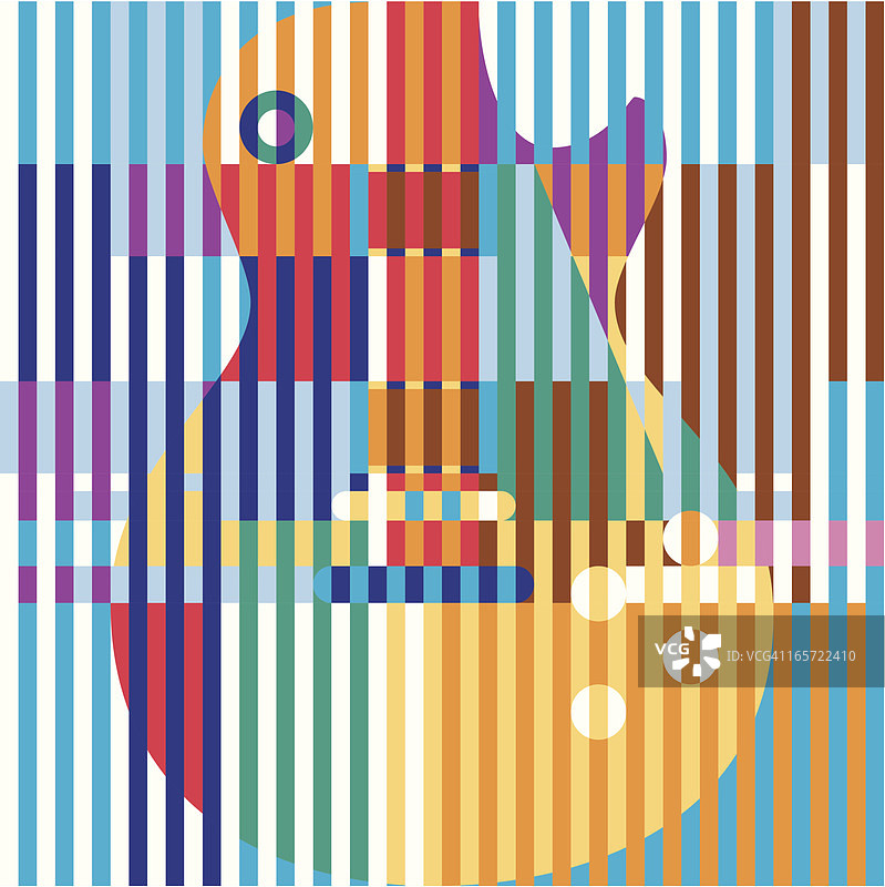 由各种线条制成的电吉他矢量图图片素材