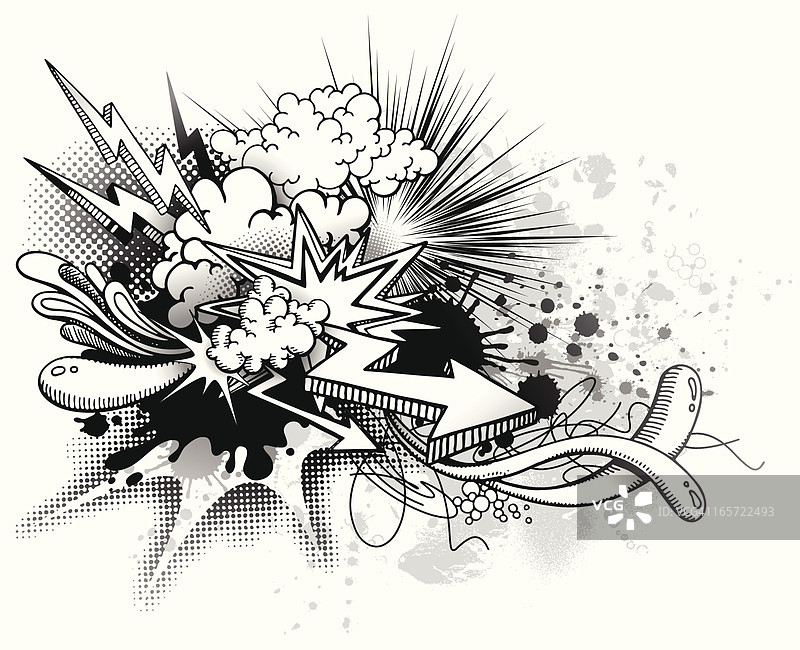 涂鸦爆炸图片素材