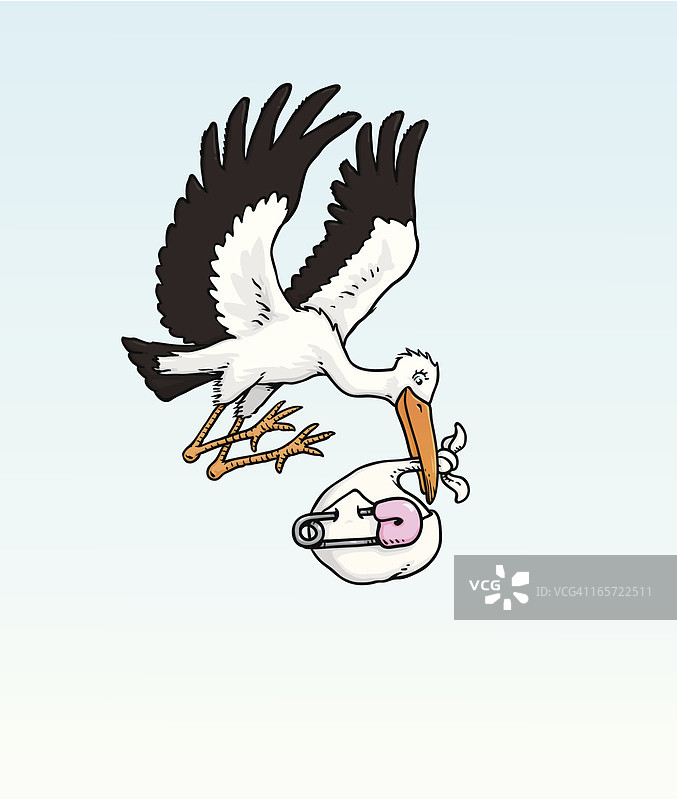 鹳鸟送女婴图片素材