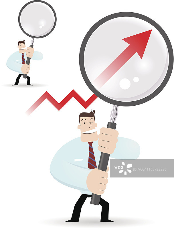 拿着放大镜的商人图片素材