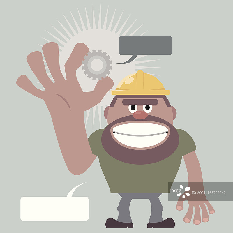 手持齿轮的建筑工人图片素材