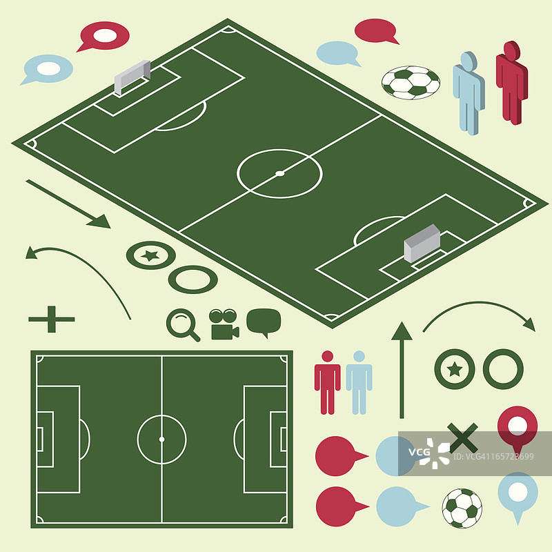 2.5D扁平化足球策略图片素材