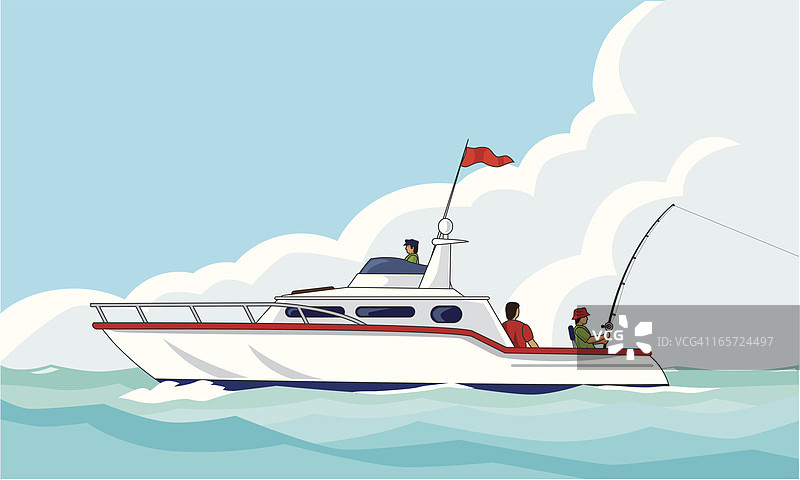 游艇钓鱼图片素材