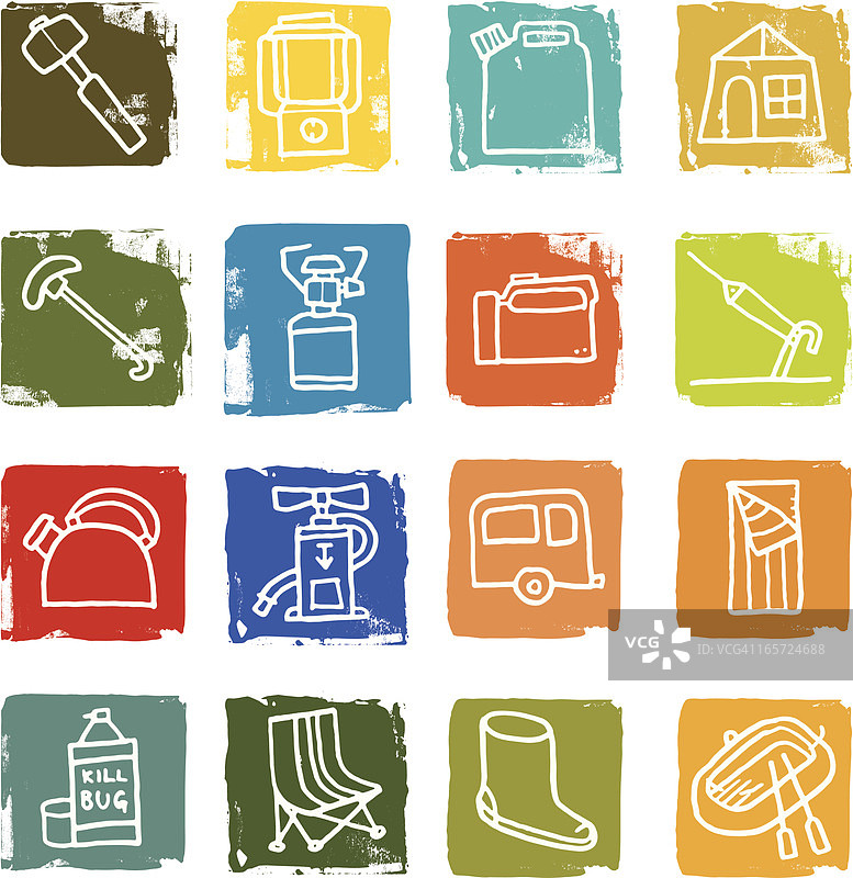 露营和户外复古图标图片素材