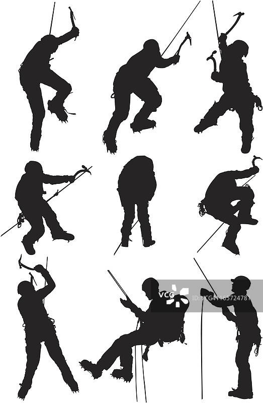 男子攀冰图片素材