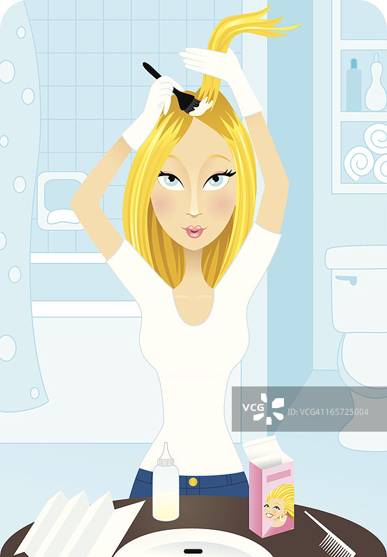 染发的金发女人图片素材