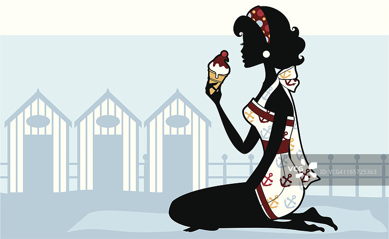 冰淇淋女孩图片素材