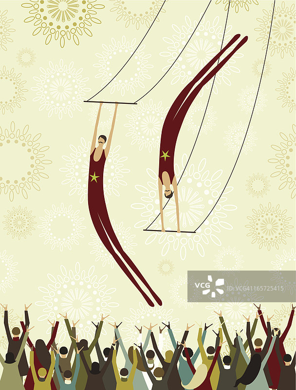 高空秋千表演者图片素材